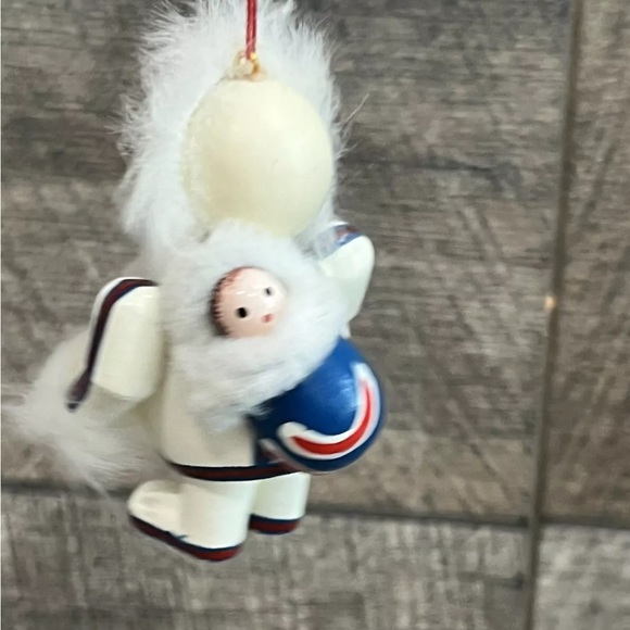 Snow Baby Kathe Wohlfahrt Wood Fur Trim West Germany Eskimo Christmas Ornament - Picture 3 of 12